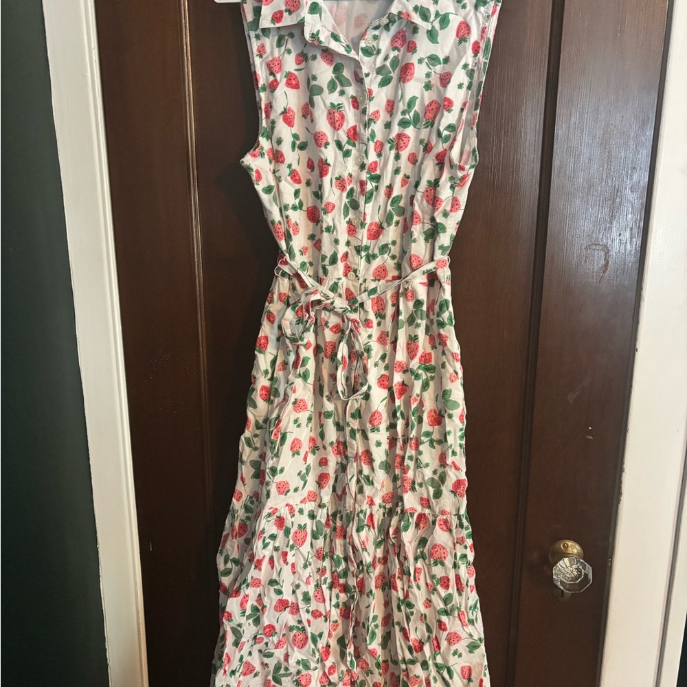J Crew Strawberry Print Dress - Picture 2 of 3